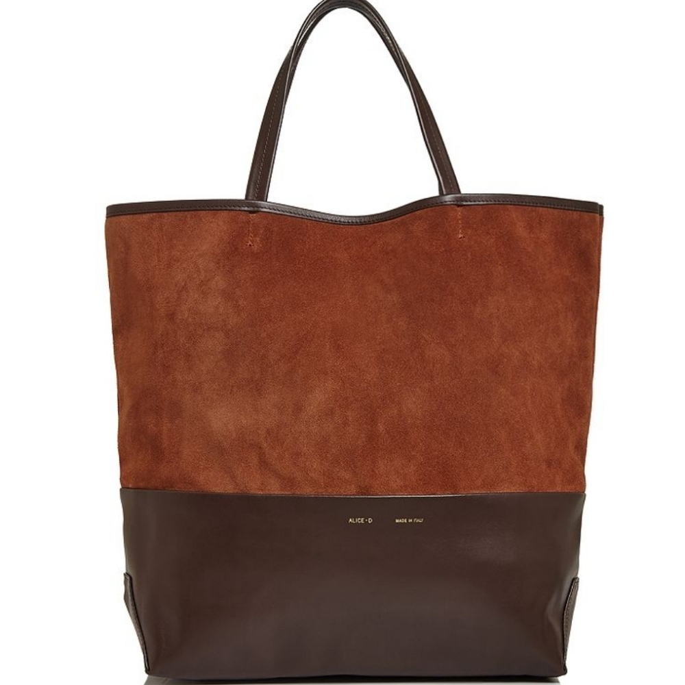 Alice D Milano Large Tote Color-Brown Chocolate Womens, NWT, Made in Italy,$495